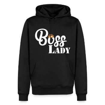 Patronne - Sweat à capuche Premium bio Homme - noir - Devant - Nico (187cm)