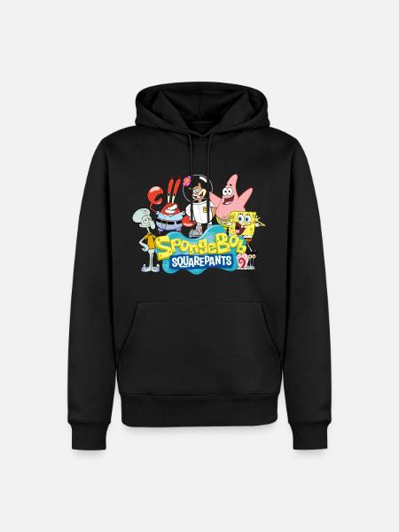 SpongeBob SquarePants SpongeBob And The Gang - Men’s Premium Organic Hoodie - black