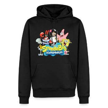 Bob l'Éponge Logo Patrick Thaddäus Krabs - Sweat à capuche Premium bio Homme - noir - Devant - Nico (187cm)