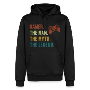 Gamer The Man The Myth The Legend Videospiele - Männer Premium Bio Hoodie - Schwarz - Vorne - Nico (187cm)