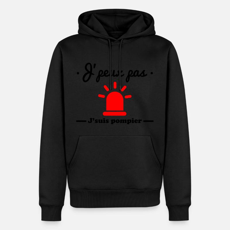 J'peux pas j'suis pompier - Sweat à capuche Premium bio Homme - noir