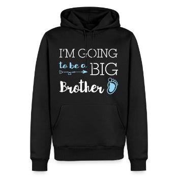 Je vais être un grand frère - Big Brother - Sweat à capuche Premium bio Homme - noir - Devant - Nico (187cm)