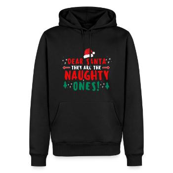 Dear Santa They Are The Naughty Ones Funny - Men’s Premium Organic Hoodie - black - Front - Nico (187cm)