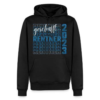 Rentner 2023 - Männer Premium Bio Hoodie - Schwarz - Vorne - Nico (187cm)