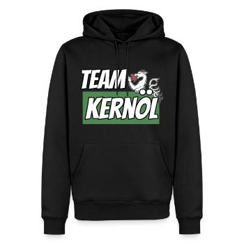 TEAM Kernöl Steiermark mit Panther für Steirer - Männer Premium Bio Hoodie - Schwarz - Vorne - Nico (187cm)