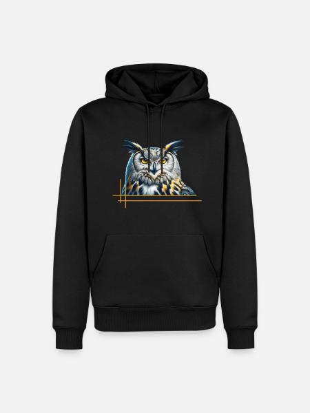 Impressive Eagle Owl - Men’s Premium Organic Hoodie - black