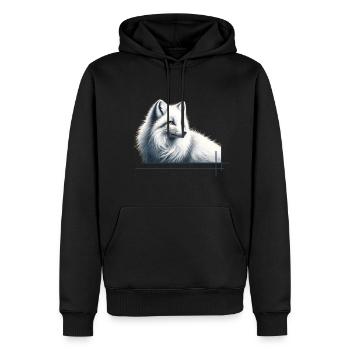 Fuchs im Winter Eleganz - Männer Premium Bio Hoodie - Schwarz - Vorne - Nico (187cm)