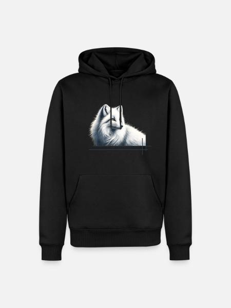 Fuchs im Winter Eleganz - Männer Premium Bio Hoodie - Schwarz