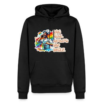 Guter Mann kümmert sich um sich - Freude am Kochen - Männer Premium Bio Hoodie - Schwarz - Vorne - Nico (187cm)
