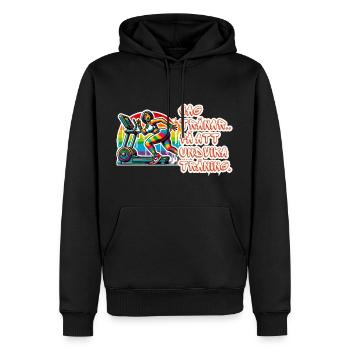 Ich übe mich darin, Sport zu vermeiden - Männer Premium Bio Hoodie - Schwarz - Vorne - Nico (187cm)