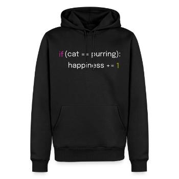 Conception de chat et de codage - Sweat à capuche Premium bio Homme - noir - Devant - Nico (187cm)