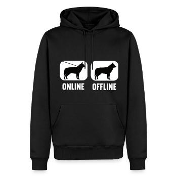 En ligne hors ligne Husky Propriétaire de Husky Propriétaire de Husky Propriétaire de Husky - Sweat à capuche Premium bio Homme - noir - Devant - Nico (187cm)