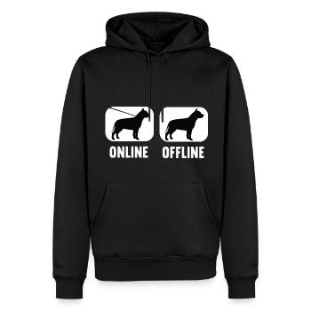 En ligne Hors ligne Pitbull Pitbull Propriétaire Pitbullfan - Sweat à capuche Premium bio Homme - noir - Devant - Nico (187cm)