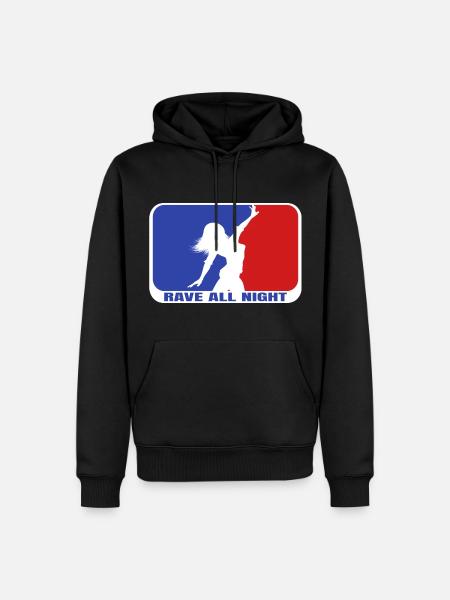 RAVE ALL NIGHT WOMAN - Männer Premium Bio Hoodie - Schwarz