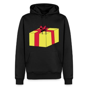 Emballage cadeau surprise, boucle de paquets - Sweat à capuche Premium bio Homme - noir - Devant - Nico (187cm)