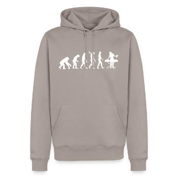 évolution DEEJAY DJ DJING w - Sweat à capuche Premium bio Homme - taupe - Devant - Nico (187cm)