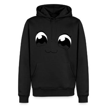 yeux - Sweat à capuche Premium bio Homme - noir - Devant - Nico (187cm)