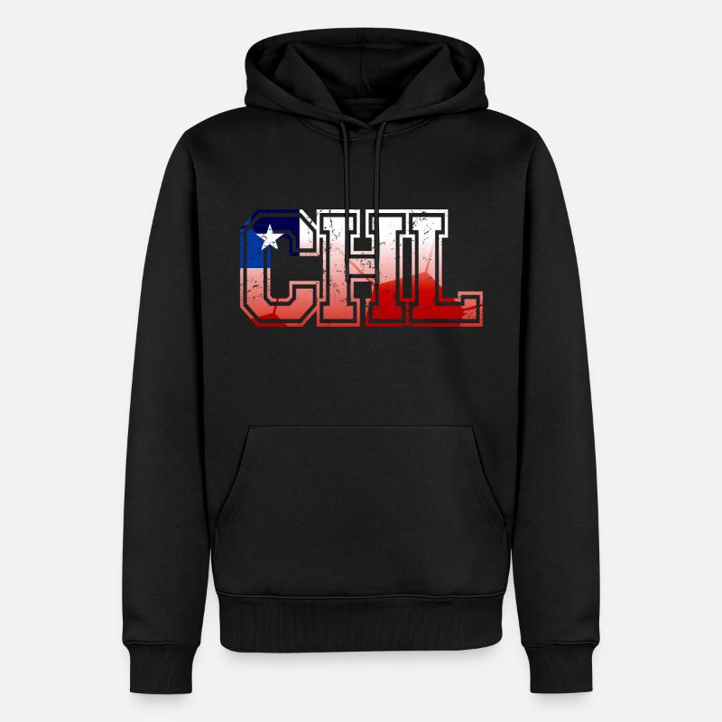 CHL Chile - Männer Premium Bio Hoodie - Schwarz