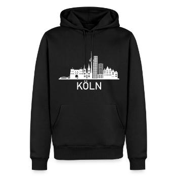 Ville de Cologne Skyline Cologne Ville Allemagne - Sweat à capuche Premium bio Homme - noir - Devant - Nico (187cm)