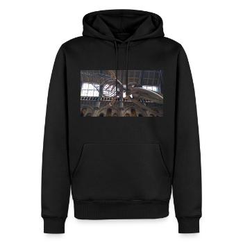 Big Fish Skeletone - Men’s Premium Organic Hoodie - black - Front - Nico (187cm)