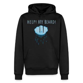 help (b) - Sweat à capuche Premium bio Homme - noir - Devant - Nico (187cm)