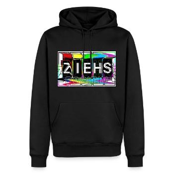 ZIEHS POSITIV - Männer Premium Bio Hoodie - Schwarz - Vorne - Nico (187cm)