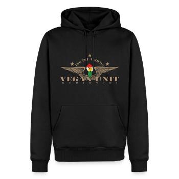 VEGAN UNIT KURDISTAN - Männer Premium Bio Hoodie - Schwarz - Vorne - Nico (187cm)