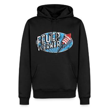Feux d’artifice 07 - Sweat à capuche Premium bio Homme - noir - Devant - Nico (187cm)