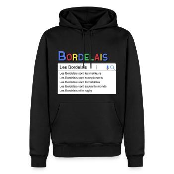 Bordelais Idée Cadeau Habitant De Bordeaux - Sweat à capuche Premium bio Homme - noir - Devant - Nico (187cm)
