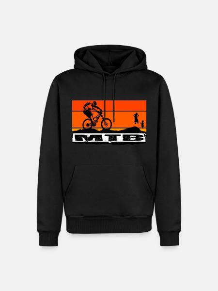 Vélo VTT - Sweat à capuche Premium bio Homme - noir