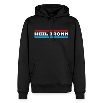 Heilbronn - Männer Premium Bio Hoodie - Schwarz - Vorne - Nico (187cm)