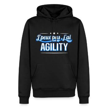Agility - j'peux pas , j'ai Agility - Sweat à capuche Premium bio Homme - noir - Devant - Nico (187cm)