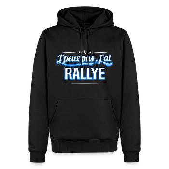 Rallye - j'peux pas , j'ai Rallye - Sweat à capuche Premium bio Homme - noir - Devant - Nico (187cm)