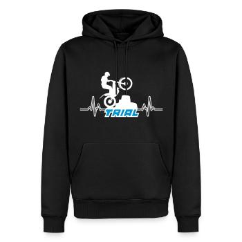 motocross d'essai - Sweat à capuche Premium bio Homme - noir - Devant - Nico (187cm)