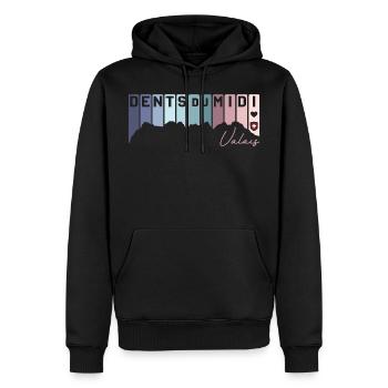 Dents du Midi Valais Valais I love Switzerland Flag - Men’s Premium Organic Hoodie - black - Front - Nico (187cm)