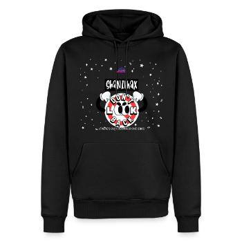 Conception de t-shirt illustrée Ne regardez pas en arrière - Sweat à capuche Premium bio Homme - noir - Devant - Nico (187cm)