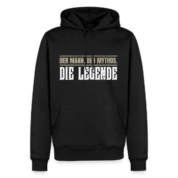 Der Mann. Der Mythos. Die Legende. - Männer Premium Bio Hoodie - Schwarz - Vorne - Nico (187cm)