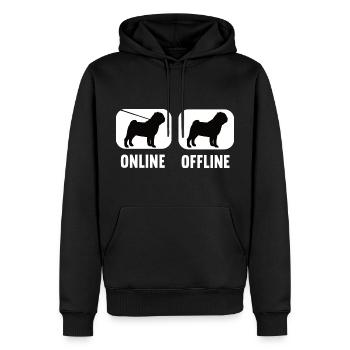Online Offline mops Möpse Mopsbesitzer Mopshund - Männer Premium Bio Hoodie - Schwarz - Vorne - Nico (187cm)