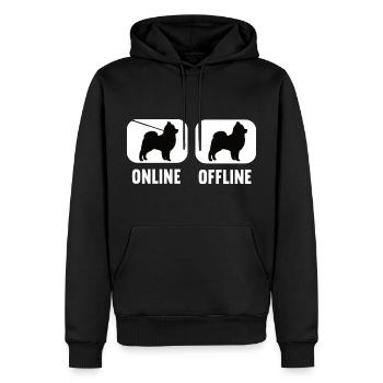 Online Offline Pomeranian Spitz Spitz Lovers - Men’s Premium Organic Hoodie - black - Front - Nico (187cm)