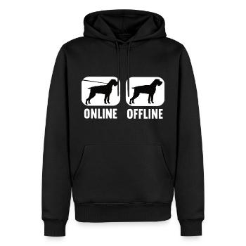 Online Offline German Wirehaired Hunting Dog - Men’s Premium Organic Hoodie - black - Front - Nico (187cm)