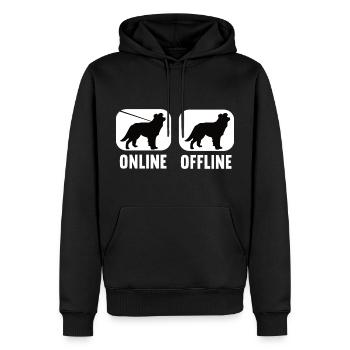 En ligne hors ligne Border Collie Border Collie Chien - Sweat à capuche Premium bio Homme - noir - Devant - Nico (187cm)