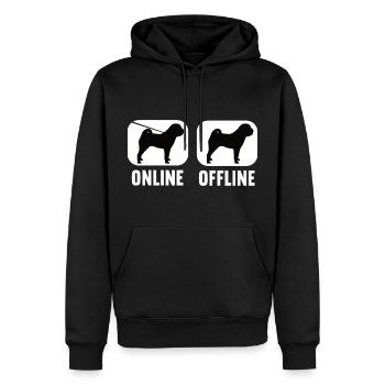 Online Offline Shar Pei Shar Pei Besitzer - Männer Premium Bio Hoodie - Schwarz - Vorne - Nico (187cm)