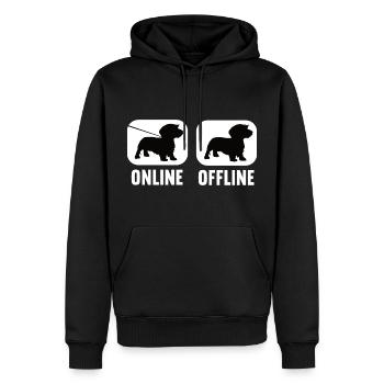 Teckel hors ligne en ligne Teckel Teckel Propriétaire de teckel - Sweat à capuche Premium bio Homme - noir - Devant - Nico (187cm)