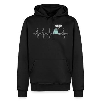 Robbe Heuler Mer Moin Mer du Nord Mer Baltique Rythme cardiaque - Sweat à capuche Premium bio Homme - noir - Devant - Nico (187cm)