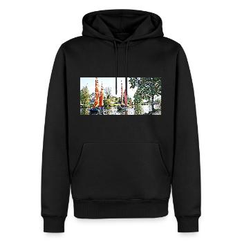 Segelboote und die Bogue - Männer Premium Bio Hoodie - Schwarz - Vorne - Nico (187cm)