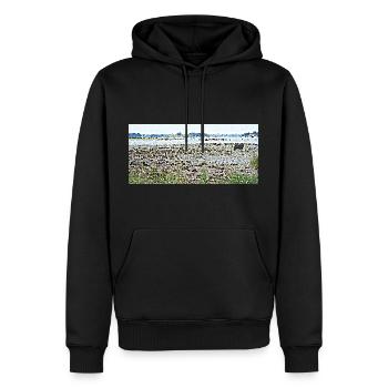 Ebbe in der Bretagne - Männer Premium Bio Hoodie - Schwarz - Vorne - Nico (187cm)