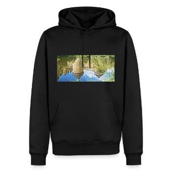 Das Schloss und sein Spiegelbild - Männer Premium Bio Hoodie - Schwarz - Vorne - Nico (187cm)