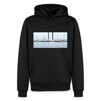 Boote und ihre Reflexion - Männer Premium Bio Hoodie - Schwarz - Vorne - Nico (187cm)