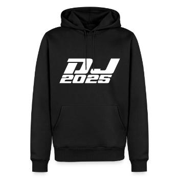 Disc-jockey - Sweat à capuche Premium bio Homme - noir - Devant - Nico (187cm)