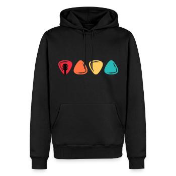 Gitarre Musikinstrument Retro Plektrum Musiker - Männer Premium Bio Hoodie - Schwarz - Vorne - Nico (187cm)
